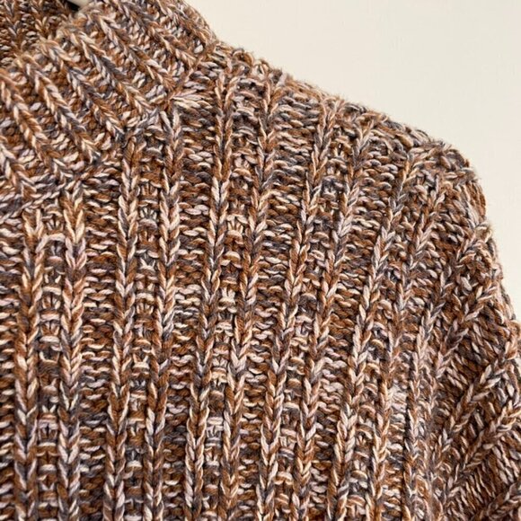 UNIVERSAL THREAD Crewneck Pullover Sweater Brown White Gray Chunky Knit Cotton M - Picture 8 of 14